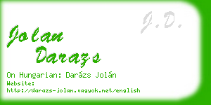 jolan darazs business card